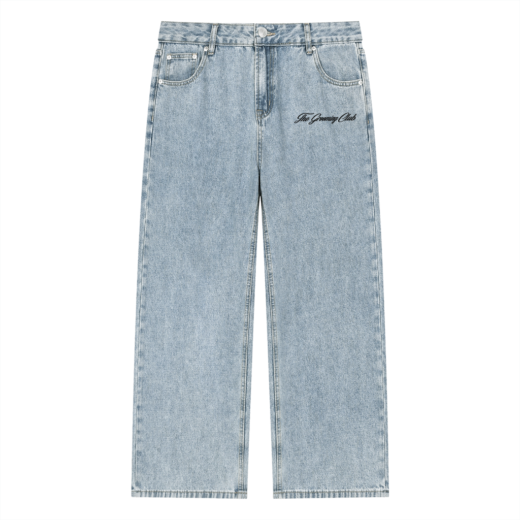 Vintage Wash Straight Leg Jeans